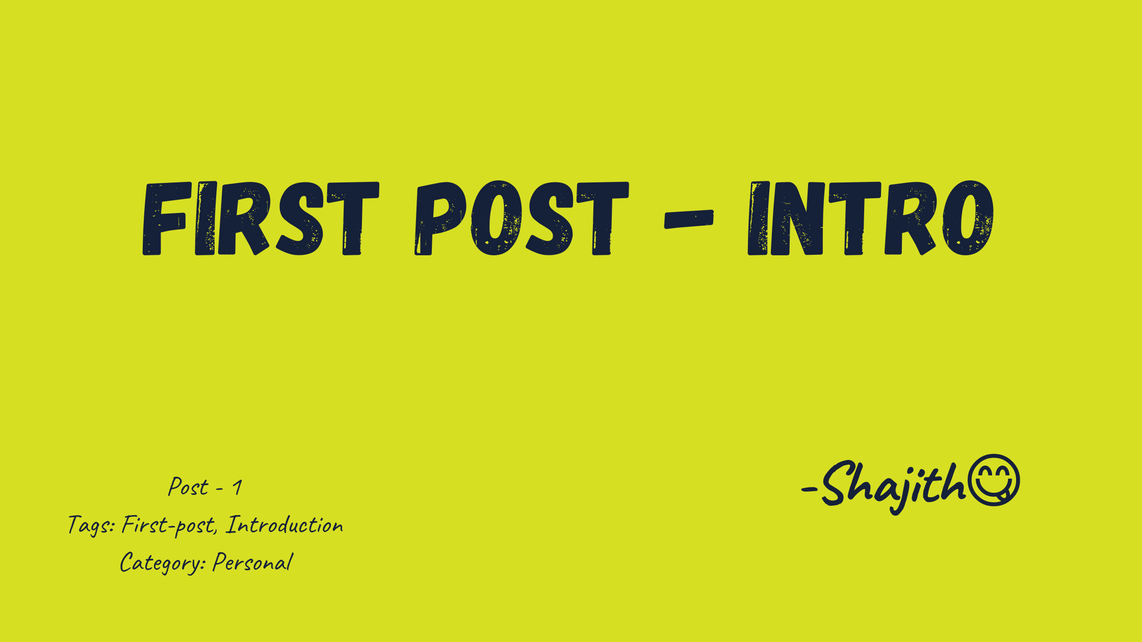 Building my first blog with Astro -Shajith Post-1